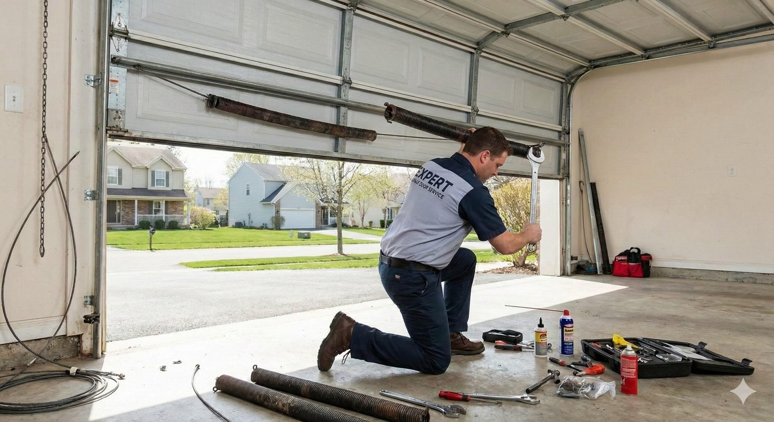 Professional broken garage door spring repair - AK Garage Door Service