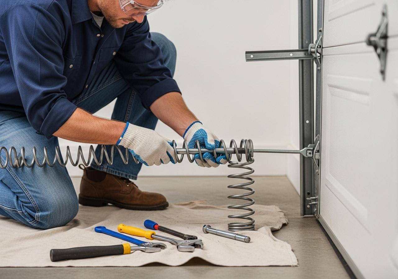 Quality extension spring replacement craftsmanship - AK Garage Door Service